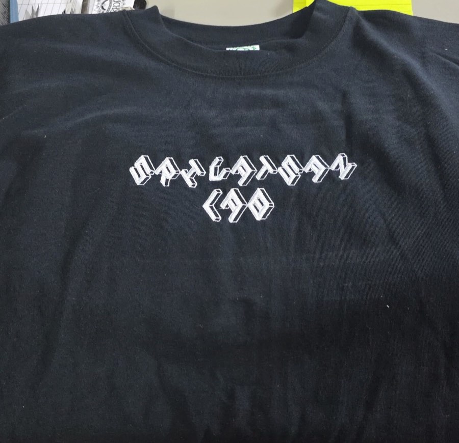 Black lab t-shirt with white Srivatsan Lab embroidery